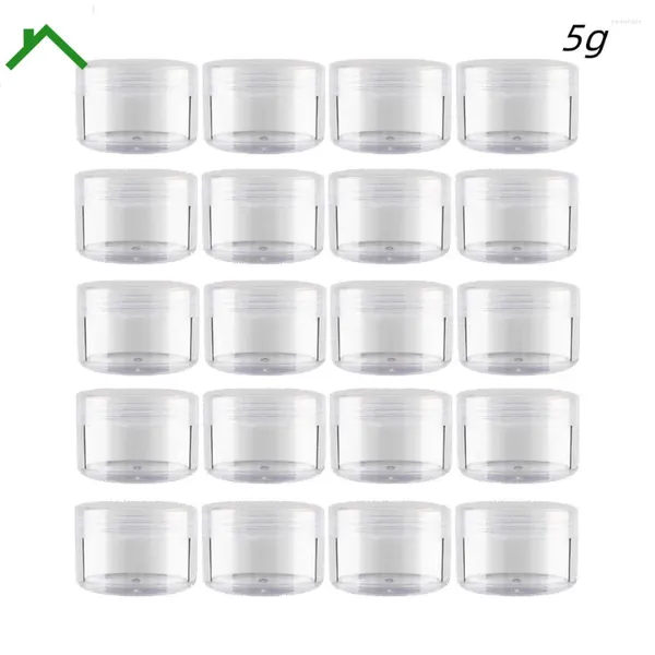 Bouteilles de rangement 50 / 100pcs 5G 5ml en plastique vide en plastique de maquillage cosmétique jar bijoux de fard à paupières à lèvres crème récipient transparent