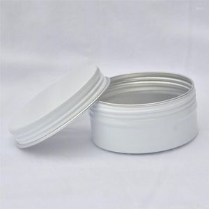 Bouteilles de rangement 50 / 100pcs 80g Viscs blancs en aluminium blanc Vis Vis Top Round Candle Spice avec conteneurs de couvercle