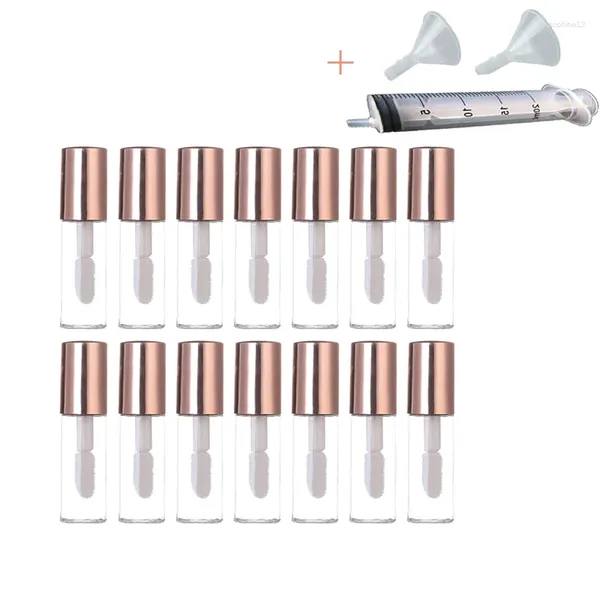 Bouteilles de stockage 50/100pcsTube cosmétique avec capuchon vide rouge à lèvres bouteille Lipgloss échantillon conteneur bricolage gros brillant à lèvres Tubes or Rose