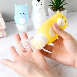 Bouteilles de stockage 50/70/90ML Portable dessin animé presser bouteille Silicone voyage petit vide Gel douche Lotion rechargeable