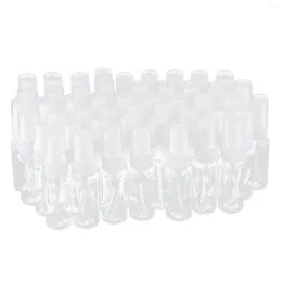 Bouteilles de stockage 50-Pack Vide Clear Plastic Fine Mist Spray avec chiffon de nettoyage en microfibre 20ml Conteneur rechargeable parfait pour