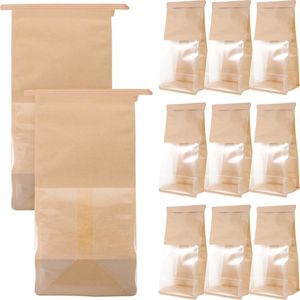 Opslagflessen 50 stuks broodzakken venster klein papier bakkerij zelfgemaakte multifunctionele traktatie bakken inpakzakjes