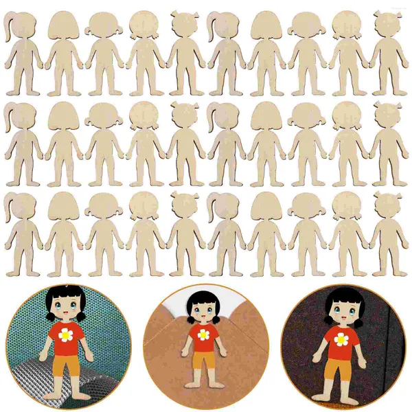 Bouteilles de stockage 50 pcs Puzzle Jouets Bois Figure Découpes Peintes à la main Graffiti Chips Décorations artisanales en bois DIY Tranches Prop Bébé Enfants