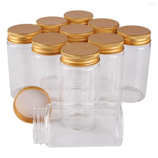 Vorratsflaschen 50 Stück 120 ml 47 90 mm Glas mit goldenen Aluminiumkappen Süßigkeiten Gewürzbehälter Leere Gefäße für Kunst-DIY-Handwerk
