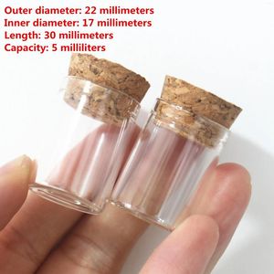 Bouteilles de rangement 50 pièces 22 30 mm 5 ml mini-bouteille en verre tube à essai de bouchon de bouchon