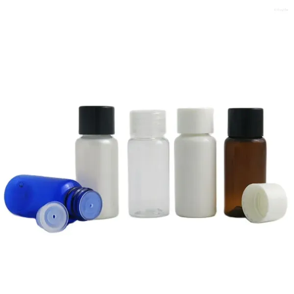 Botellas de almacenamiento 50 x 15ml 1/2 oz Pet de plástico portátil Bottilla de suero de suero de crema esencial con tornillo de tornillo