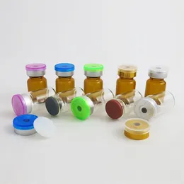 Bouteilles de rangement 50 x 6 ml Amber Perfume transparent à huile essentielle Verre d'essence avec filp hors couvercle pharmaceutica échantillon flacons en caoutchouc