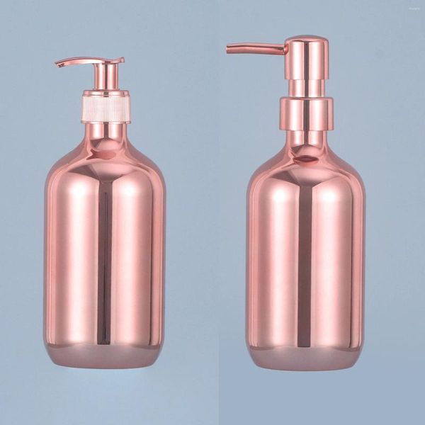 Botellas de almacenamiento 500 ml Dispensador de jabón galvanizado Baño Champú recargable Gel de ducha Botella líquida Loción Plástico Contenedor vacío