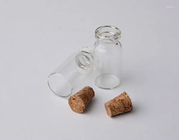 Bouteilles de rangement 5000 x 1 ml bouteille en verre d'ambre transparent vide avec en bois de liège mini