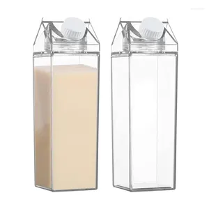 Opslagflessen 500 ml/1000 ml melk doos waterfles creatieve transparant plastic draagbare duidelijke doos voor sapthee drinkbeker