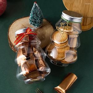 Opslagflessen 500ML Kerstboom Sneeuwpop Zoete Pot Snoep Koekjesdoos Sap Chocolade Geschenkverpakking DIY Container Jaar Decor Fles