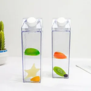 Opslag Flessen 500ml Melkpak Waterfles lekvrije Koude Plastic Sportkan Clear Ketel Cup Thuis Keuken accessoires