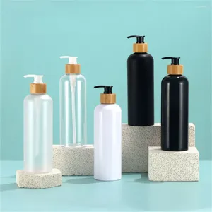 Opslag Flessen 500 ml Zeepdispenser Fles Bamboe Pomp Shampoo Body Wash Conditioner Schotel Container Refill Lotion Sub Bottelen