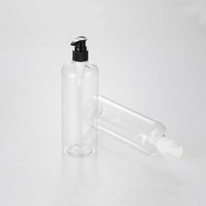 Botellas de almacenamiento 500ML X 20 Transparente Vacío Cuidado personal PET Bomba Cosméticos Loción Plástico recargable para champú Gel de ducha