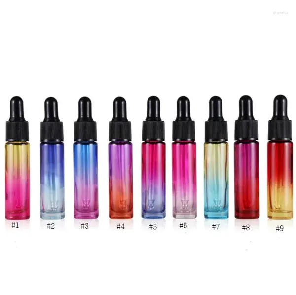 Botellas de almacenamiento 500 piezas de perfume vacío Botella de 10 ml de gotera con aceite esencial de vidrio puro mini tubos vial SN1211