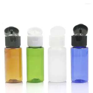 Bouteilles de rangement 500pcs / lot 15 ml Échantillon de cosmétique en plastique pour animaux de compagnie avec couvercle pour crème portable