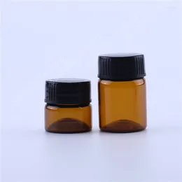 Bouteilles de rangement 500pcs / lot 5G 10G Amber Skin Soins Crème pour les yeux Small Glass Bot Essential Huile Bottle Sous-bouteille portable