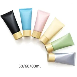 Bouteilles de rangement 50g 60g 80g Cosmetic Plastique Plastique Bottle Nettoyer pour le visage Crème TUBE SOUPE CONTACERS LOTION VIDE AVEC LAMÉE BAMBOO