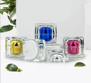 Bouteilles de rangement 50g argent / or / bleu / rose acrylique pot tin tin jour nocturne crème œil sérum hydratant gel gel cire