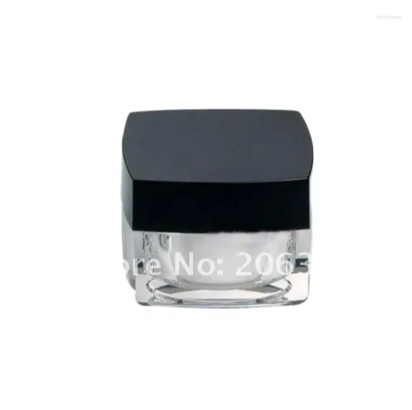 Bouteilles de rangement 50 g blanc noire acrylique carré crème jar jar empackage de conteneur