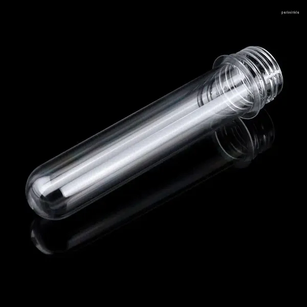 Bouteilles de stockage 50JC 10 pièces Tube à essai 40 ml Tubes en plastique transparent avec bouchons pour laboratoire scientifique