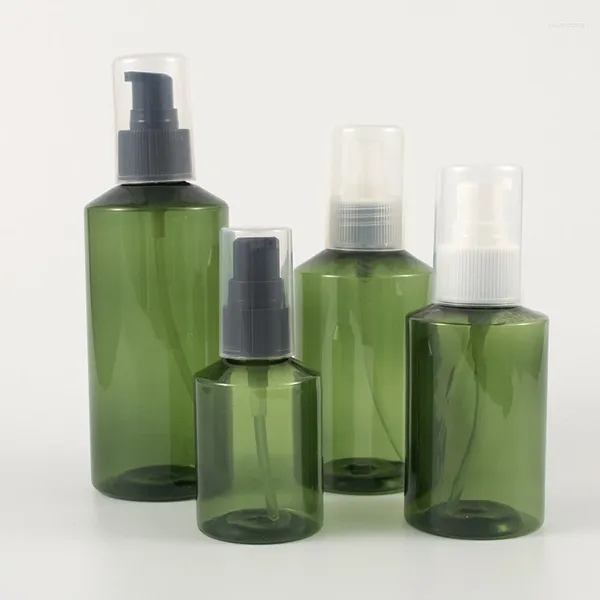 Bouteilles de rangement 50 ml 100 ml 150 ml 200 ml Bouteille en plastique vert vide Personal maquillage shampooing shampooing gel nettoyage du visage