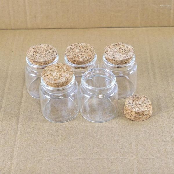 Botellas de almacenamiento 50 ml Corcho Clear Craft Viales Recargables Vacío Recipiente de vidrio Adorno Artesanía Regalos Botella Boda Vacaciones Presente Tarros