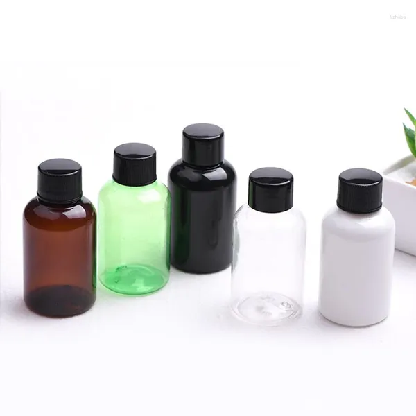 Bouteilles de stockage 50ml vide Mini bouteille en plastique pour les femmes maquillage pour animaux de compagnie cosmétique Toner huile essentielle paquet conteneur cosmétiques