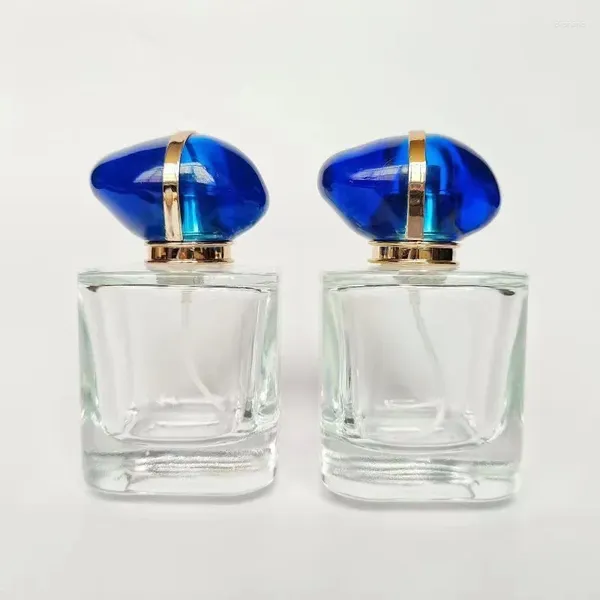 Botellas de almacenamiento 50 ml de lujo recargable de vidrio transparente botella de perfume atomizador pulverizador niebla fina maquillaje fragancia dispensador de aceite viaje