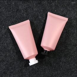 Bouteilles de stockage 50 ml en plastique rose tube souple doux lavage beurre crème pour les mains anti-uv lotion émulsion sérum essence hyaluronique tuyau cosmétique