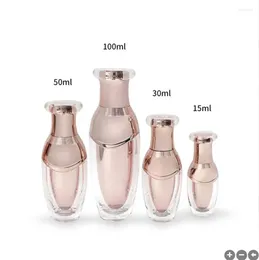 Bouteilles de rangement 50 ml en or rose en plastique en acrylique Lotion / émulsion / sérum / fondation / toner Essence Moisture blanchissante cutanée Cosmétique