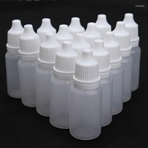 Botellas de almacenamiento 50PCS 10ml / 15ml / 20ML / 30ML / 50ML Plástico vacío Gotero exprimible Líquido para ojos Recargable