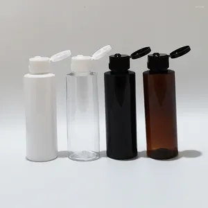 Opslagflessen 50 stks 120 ml Lege Reizen DIY PET Plastic Helder Bruine Fles Flip Top Cap 4 oz Shampoo Douchegel Vloeibare Zeep Cosmetische