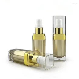 Bouteilles de stockage 50pcs 15ml rechargeable paroi épaisse acrylique vide voyage émulsion lotion pompe bouteille pour cosmétique
