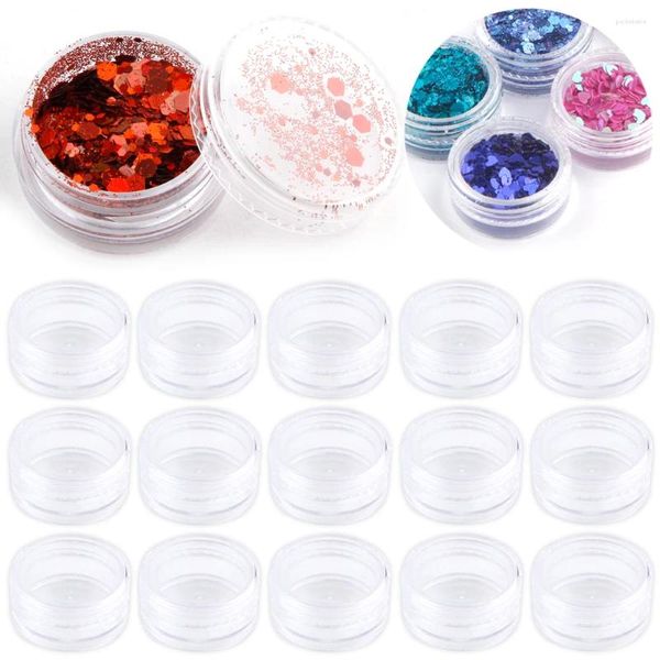 Bouteilles de rangement 50pcs 2,5 g de contenant cosmétique rechargeable pots en plastique bijoux vide bijourie perle à fard à paupières