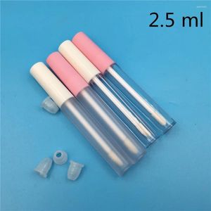 Bouteilles de stockage 50pcs 2.5ml, Tube de brillant à lèvres en plastique givré transparent, Mascara pour les yeux, conteneurs d'emballage vides pour cosmétiques