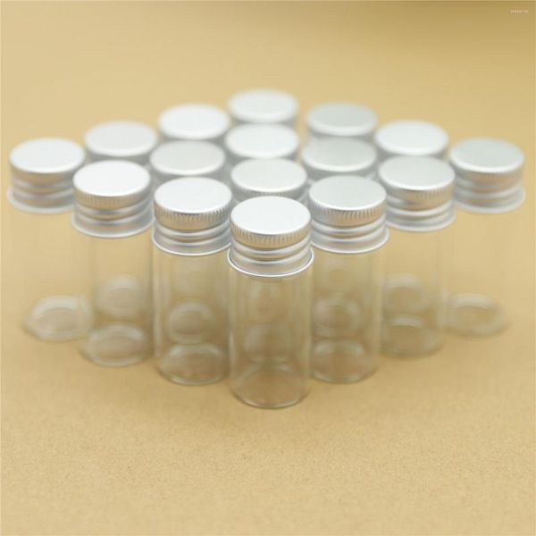 Bouteilles de stockage 50pcs 22 50mm 10ml minuscule verre argent bouchon à vis Mini conteneurs petits bocaux fiole pot