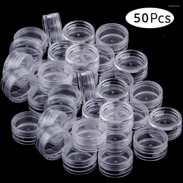 Bouteilles de rangement 50pcs 2G 3G 5G 10G 15G 20G JAR COSMETIQUE SMAL-VIDE REMBILLABLE CONTENEUR PLASTIC