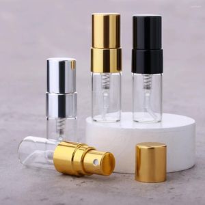 Opslagflessen 50 stks 2 ml Mini Refilleerbare parfumfles Spray Atomizer Portable reiscosmetica Container Hoge-seal leeg glas