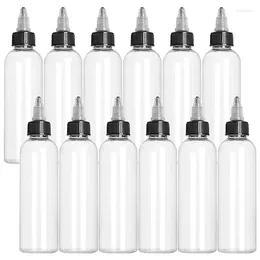 Opslagflessen 50 stks 30-120 ml Clear Pet Plastic Squeeze Dositing met zwarte twist caps tattoo inktcontainers voor ambachtslijstenlijmolie