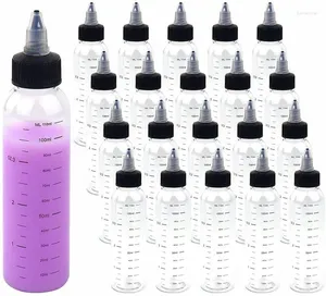 Bouteilles de rangement 50pcs 30 ml-250 ml en plastique transparent vide en plastique gorgé rechargeable Twist twist cap tatoue pigment encre conteneurs