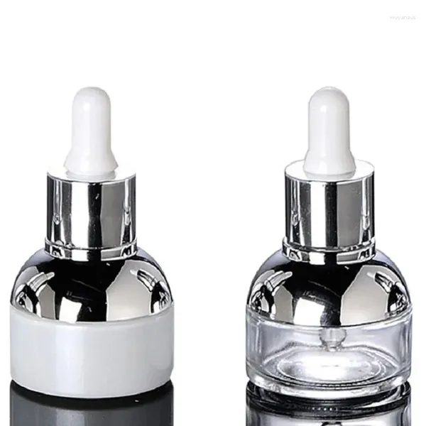 Botellas de almacenamiento 50 unids 30 ml botella cuentagotas pequeño contenedor cosmético vacío vidrio suero reactivo pipeta muestra esencia aceite maquillaje recargable