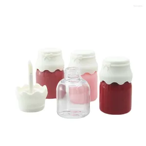 Bouteilles de stockage 50pcs 30 pièces Mini bouteille de brillant à lèvres 8ml Tubes de brillant à lèvres vides couvercle blanc emballage cosmétique rose clair conteneurs de glaçage en plastique