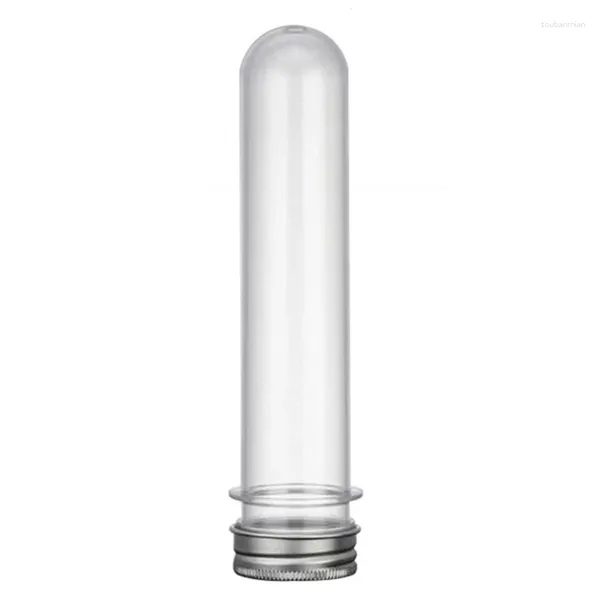 Bouteilles de rangement 50 pcs 40 ml tube à essai en plastique avec bouteille de bouchon à vis en aluminium Pression d'emballage de joint sensible au bonbon 5,6 pouces