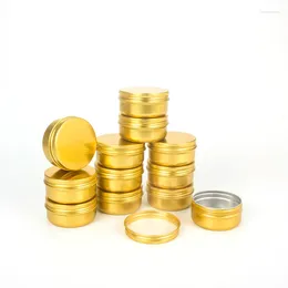Opslagflessen 50 stks 50 g gouden kleur lege containers 50 ml monsterpotten cosmetisch aluminium voor cosmetica 57 27 mm