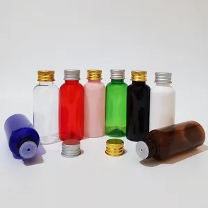 Opslagflessen 50 stuks 50 ml lege mini plastic fles aluminium schroefdop reislotion container verpakking voor douchegel shampoo parfum olie