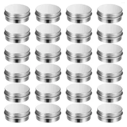 Bouteilles de rangement 50pcs 5g - 100g métal tettes rondes rond en aluminium argent vide avec couvercle de nail art