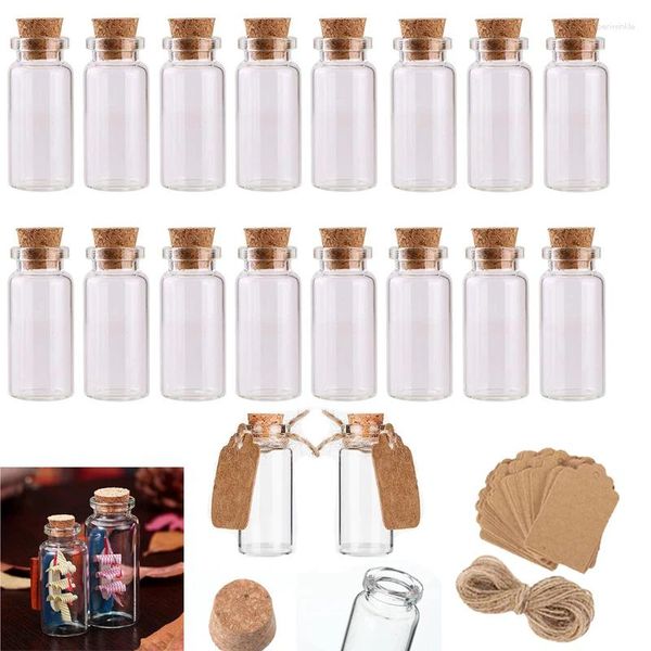 Botellas de almacenamiento 50 unids 5 ml-30 ml Pequeño conjunto de botellas de grava Gadgets Mini viales de deseos con corchos Mensaje para favores de boda Decoración de campana de viento