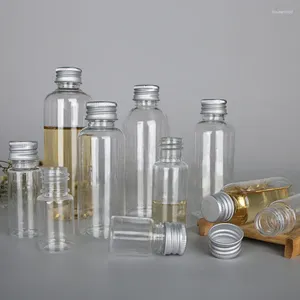 Bouteilles de stockage 5ml/8ml/10ml/15ml/20ml/30ml, vente en gros, bouchon en aluminium, bouteille en plastique Pet Transparent, échantillon d'émulsion cosmétiques