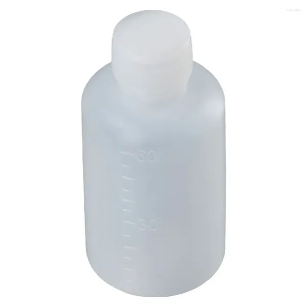 Botellas de almacenamiento 50pcs 60 ml de pequeña muestra de boca de plástico muestra de laboratorio graduado vacío